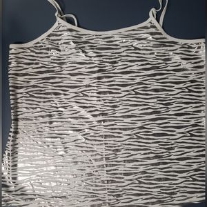 1X Fashion Bug silver & white camisole